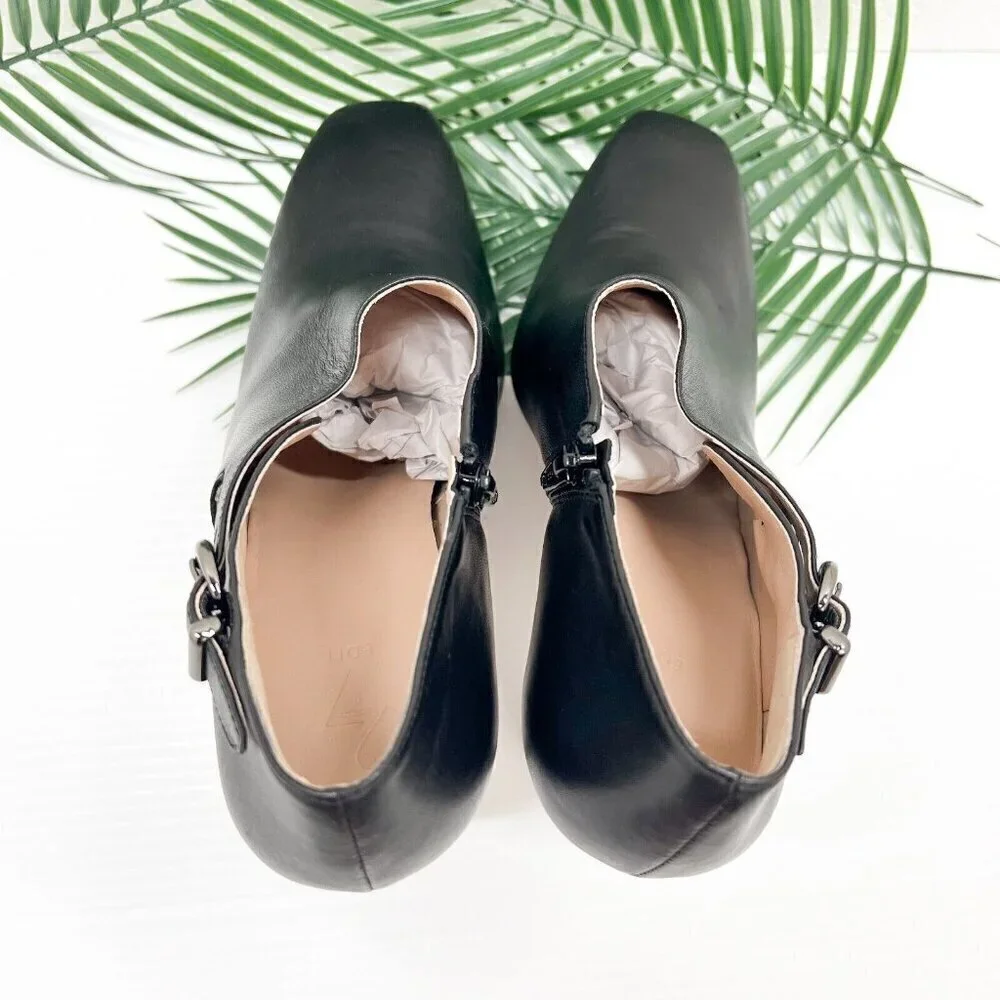 27 Edit Boots Womens Size 9.5W Penny Leather Square Toe Ankle Shoes - Picture 5 of 13